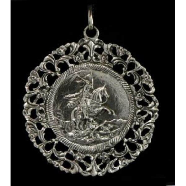 Medallón plata Santiago caballo 1